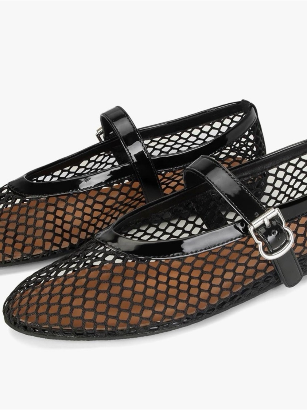 New without tags -Mesh black Maryjane flats Size 37